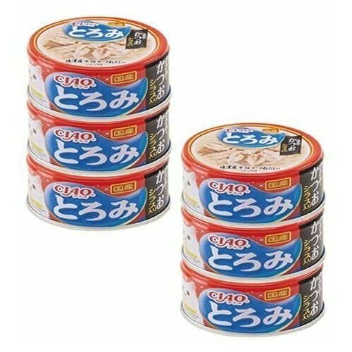 Корм для кошек влажный Japan Premium Pet Ciao Toromi Куриное филе и тунец Кацуо с мальками ширасу в бульоне 80г*6 шт
