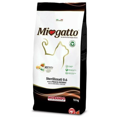 Miogatto Sterilized сухой корм для взрослых стерилизованных кошек с курицей - 10 кг