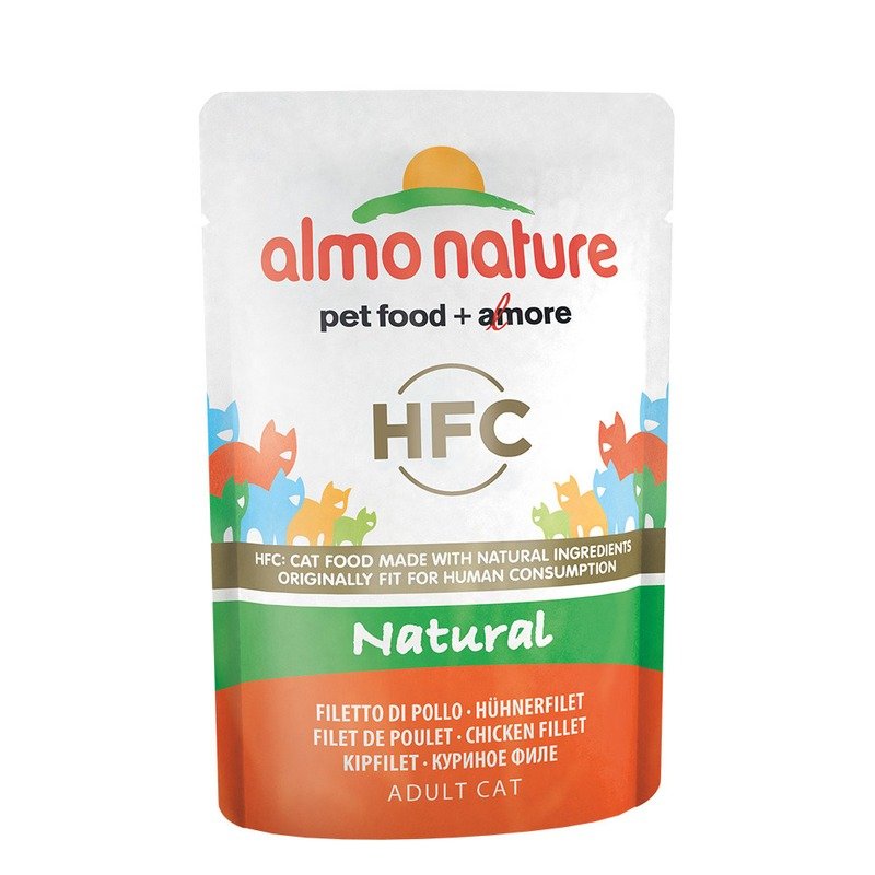 Almo Nature Classic Nature Adult Cat Chicken Fillet влажный корм для кошек, с куриным филе, кусочки в бульоне, в паучах – 55 г