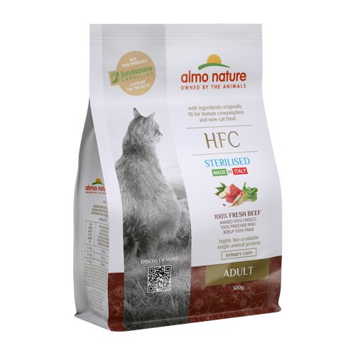 Сухой корм для стерилизованных кошек Almo Nature HFC со свежей говядиной 300 г