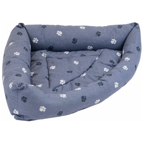 Лежак Yami-Yami угловой пухлый с подушкой серый для животных (55 х 55 х 15 см, Серый)