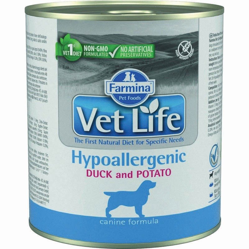 Farmina Vet Life Dog Hypoallergenic влажный корм для собак при аллергии с уткой и картофелем – 300 г (6 шт в уп)