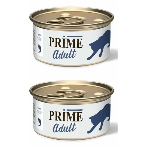 PRIME консервы для кошек Adult тунец в собственном соку 70 г, 2 шт.