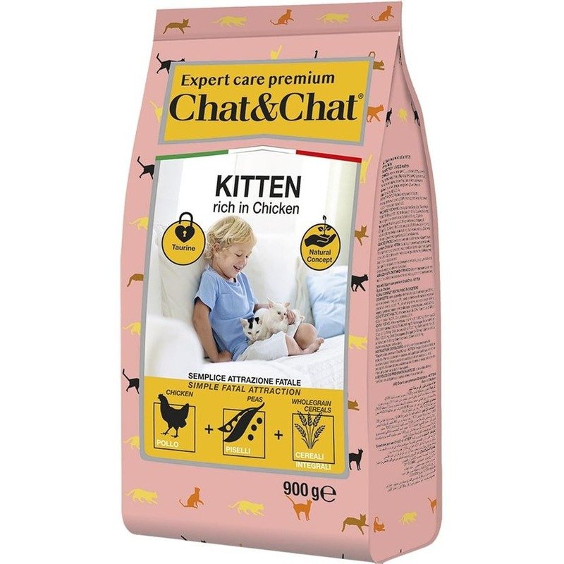 Chat&Chat Expert Premium Kitten сухой корм для котят, с курицей – 900 г