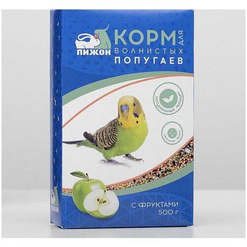 Корм “Пижон” для волнистых попугаев с фруктами, 500 г