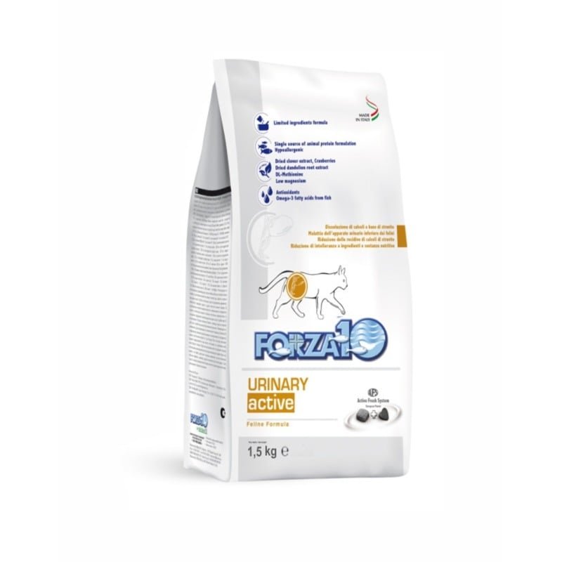 Forza10 Urinary Active сухой корм для взрослых кошек при заболеваниях мочевыводящих путей с рыбой – 1,5 кг