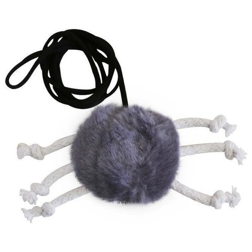 601040 игрушка для кошек паук на эластичном шнуре 8 см иск. мех (набор 6 шт)