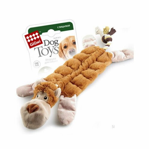 GiGwi игрушка для собак Обезьяна с пищалками/ткань, веревочный материал, 2 шт.