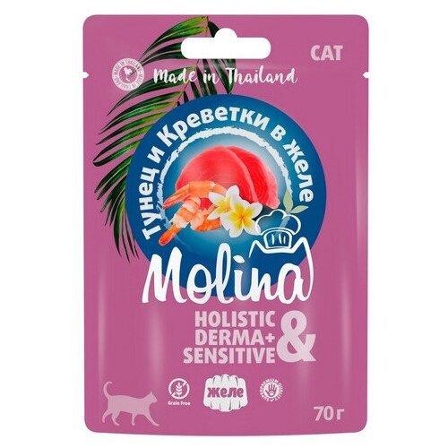 Molina Пауч для кошек с тунцом и креветками в желе M5211, 0,07 кг (7 шт)