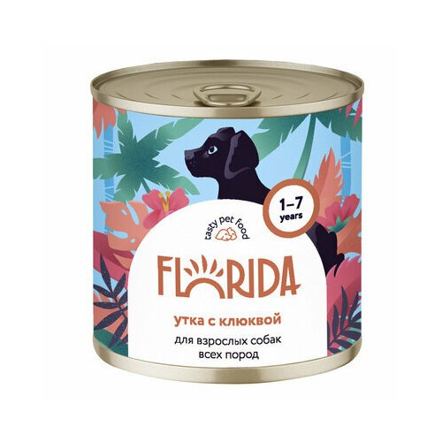 FLORIDA консервы Консервы для собак Утка с клюквой 22ел16, 0,24 кг