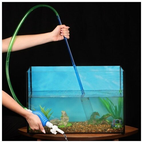 Сифон аквариумный “Пижон” улучшенный, с грушей, сеткой и регулятором потока воды, 1,8 м
