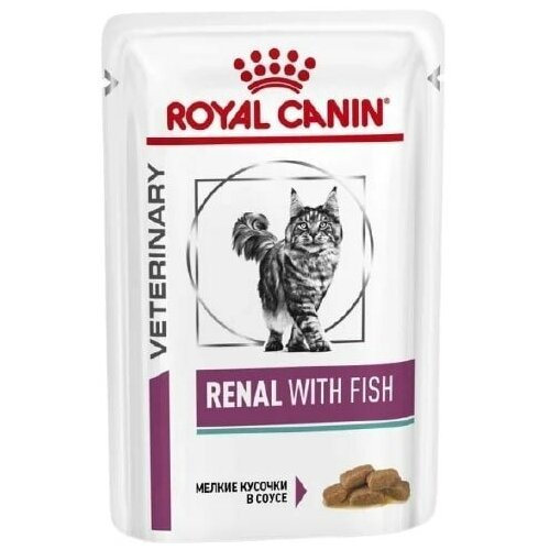 Влажный корм для кошек Royal Canin Renal, при проблемах с почками, с тунцом 10 шт. х 85 г (кусочки в соусе)