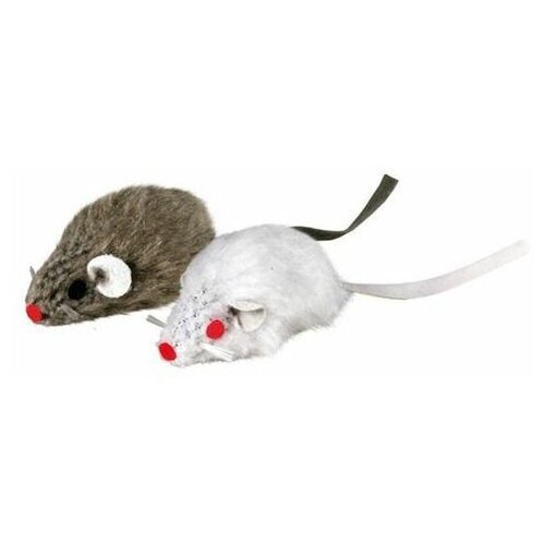 Игрушка для кошек TRIXIE Набор из 2-х мышей серая белая, 5см Т0022743
