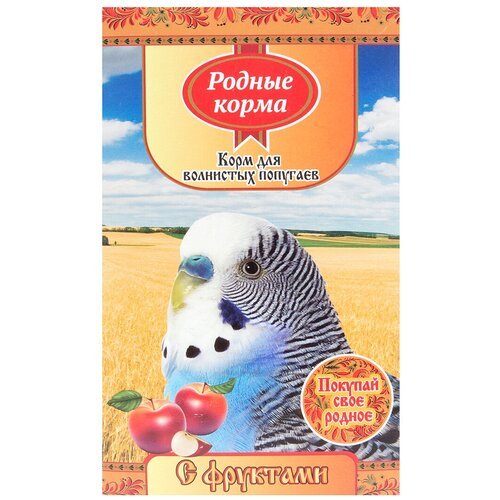 Родные корма Корм С фруктами для волнистых попугаев, 500 г