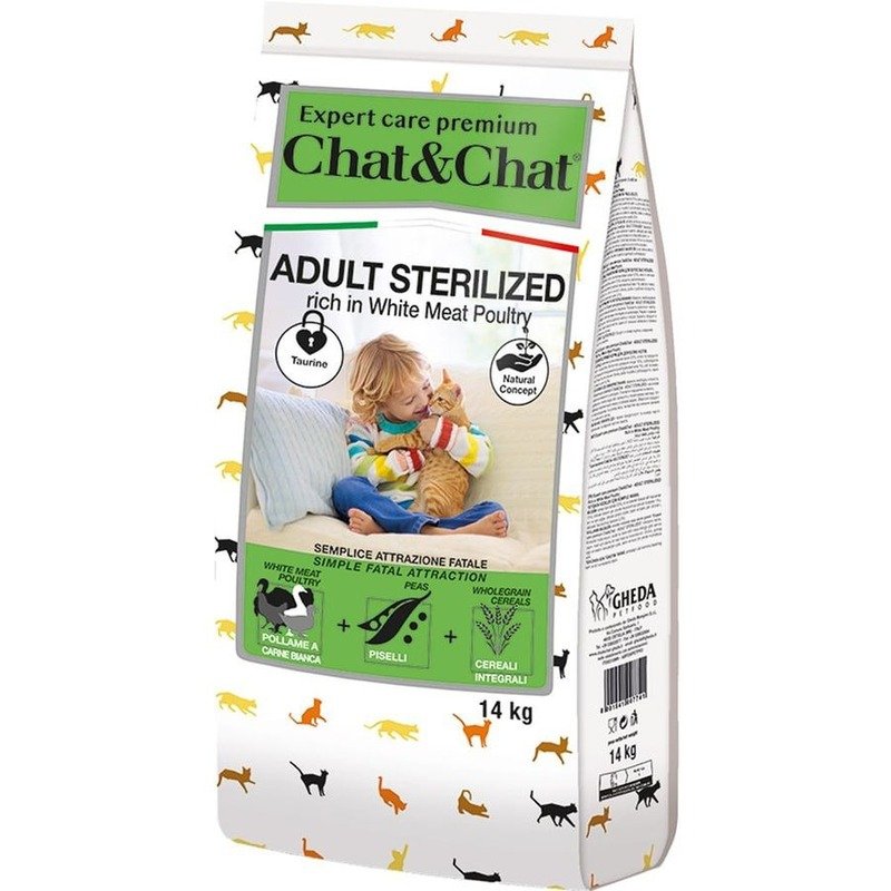 Chat&Chat Expert Premium Sterilised сухой корм для стерилизованных кошек, с белым мясом птицы