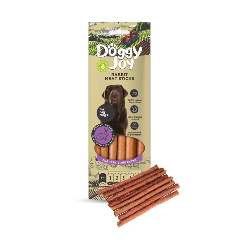 Лакомство для собак DOGGY JOY 50911 для крупных пород Mясные колбаски из кролика 45г