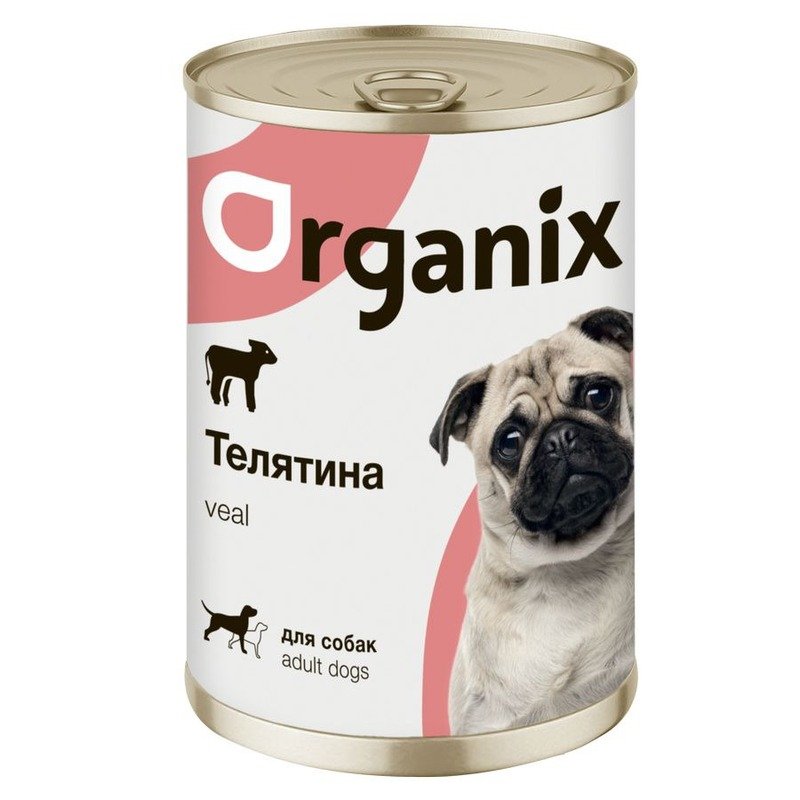 Organix влажный корм для собак, с телятиной, в консервах – 410 г