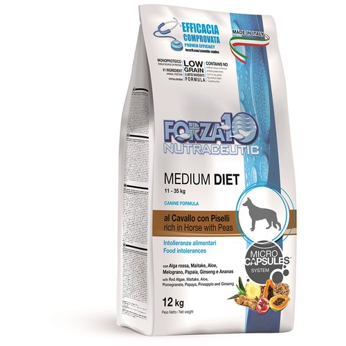 Сухой корм для собак Forza10 Diet, при чувствительном пищеварении, гипоаллергенный, конина, с горошком 1 уп. х 1 шт. х 12 кг